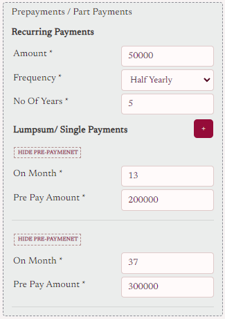 multiple prepayment options